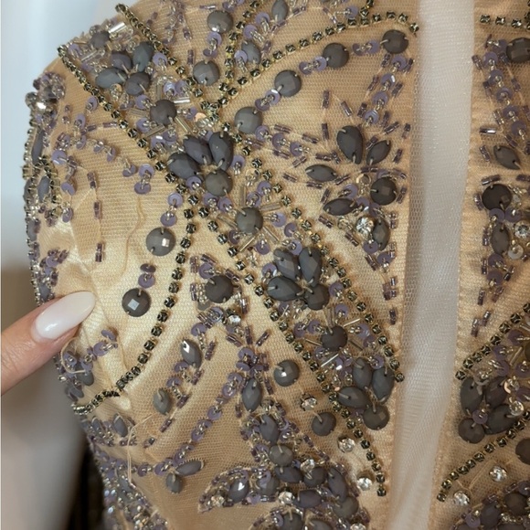 Eureka Lilac & Nude Formal Gown Prom Dress Wedding Size Small PTP 16” MSRP $386 - Picture 5 of 8